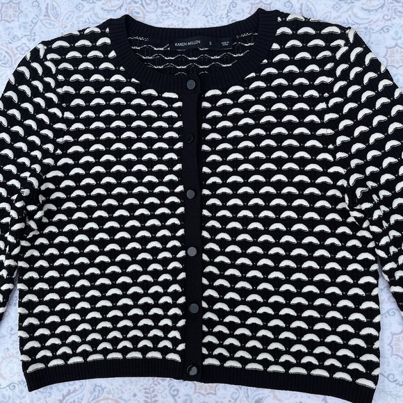 Karen Millen Geometric Black and White Cardigan - Picture 3 of 13